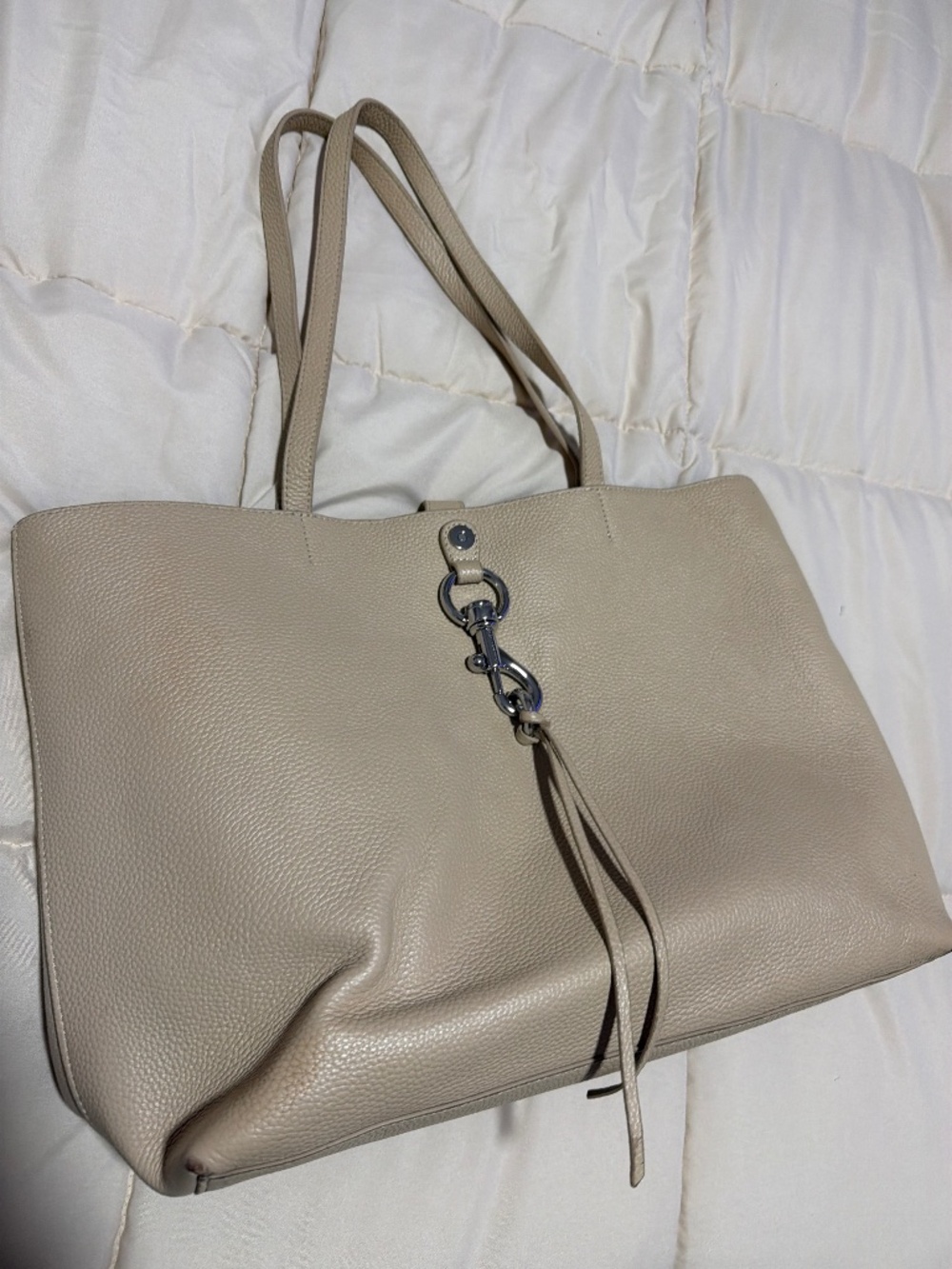 Rebecca Minkoff Large Leather Megan Tote Color Sand Dune